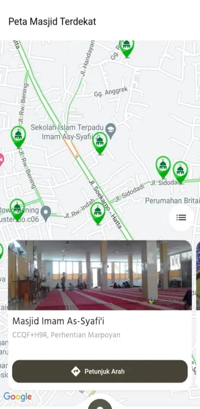 Tampilan Lokasi Masjid